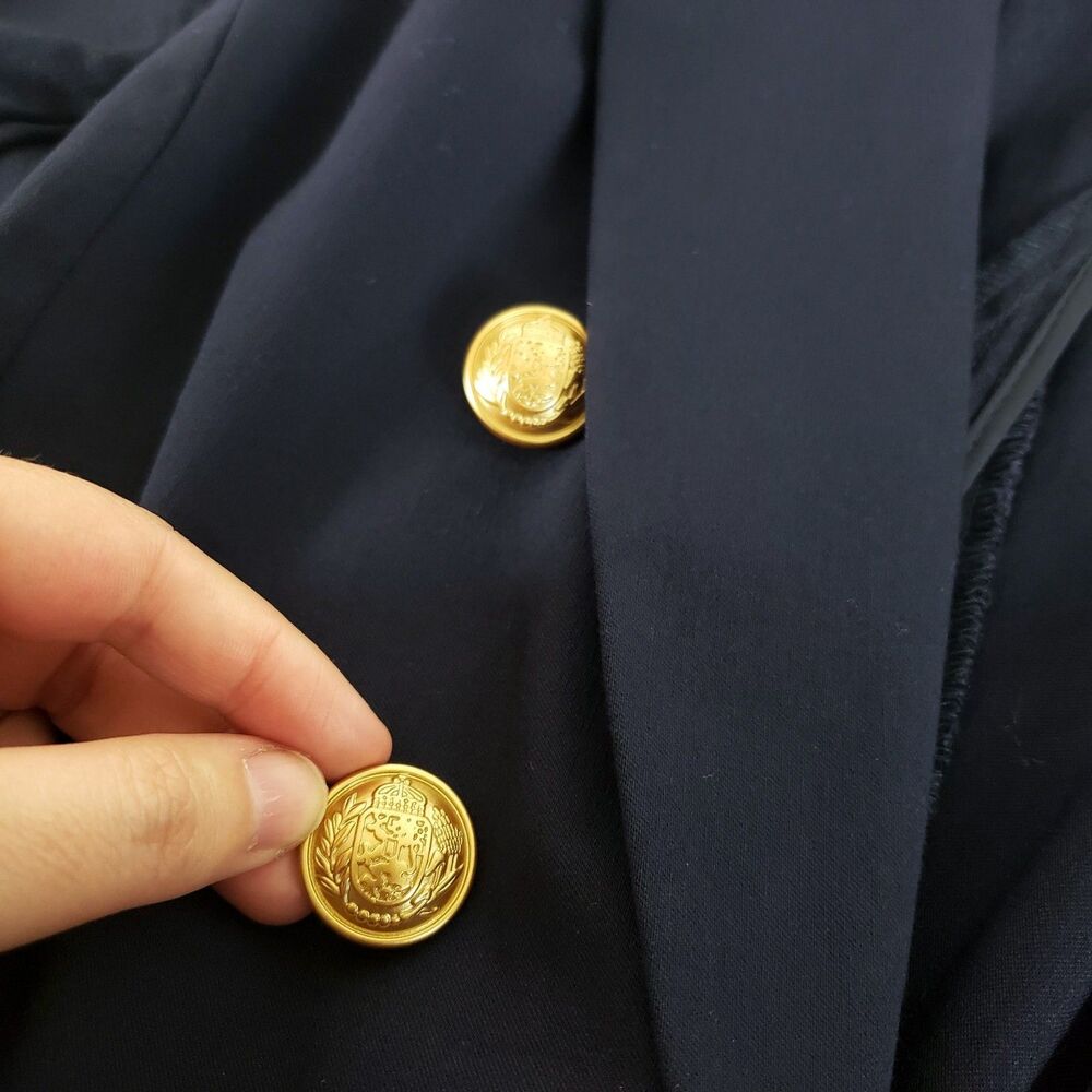 Lane Byrant Double Breasted Military Blazer Womens 18 Navy Blue Nautical Prep - Picture 7 of 8